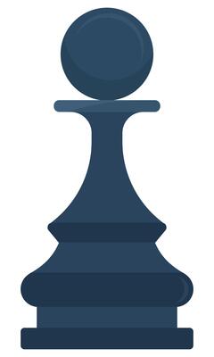 Chess pawn flat icon isolated on white background.