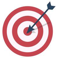 Target with an arrow icon isolated on white background vector