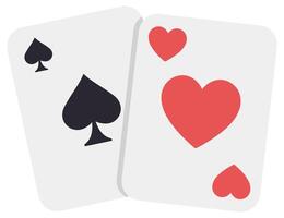 Flat icon set of playing cards isolated on white background. vector