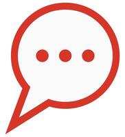 Chat bubble message icon in flat design isolated on white background. vector