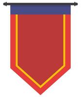 Rectangular pennant flag flat icon isolated on white background. vector