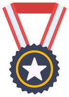 Flat illustration of medal isolated on white background. vector