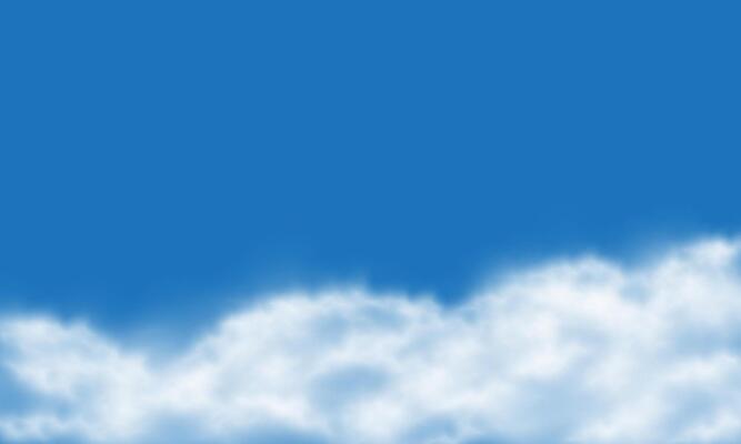 Realistic white cloud on blue sky background illustration.