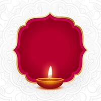 happy diwali festive background. realistic diya with text space vector
