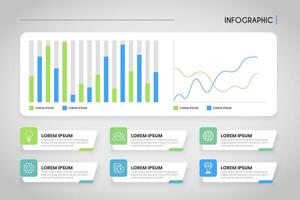 Set of business infographic, bar, line, steps. Business presentation vector