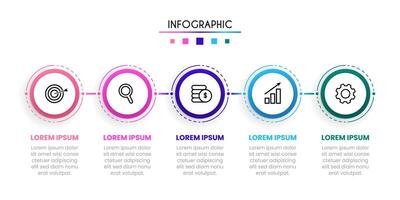 Timeline infographic chart with 5 steps, infographic for business vector