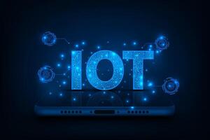 Internet of Things concept. Icons representing smart phone devices and connected technology. vector