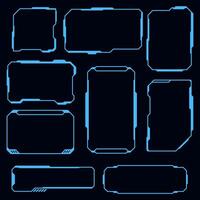 Collection technology futuristic frame HUD technology cyberpunk design element. vector