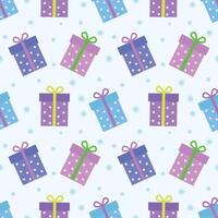 Seamless pattern with New Year's gifts. Merry Christmas and Happy New Year seamless background pattern. illustrations, drawings, style concept vector