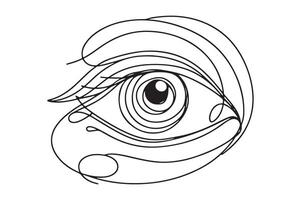 a drawing of an eye with a swirl pattern vector