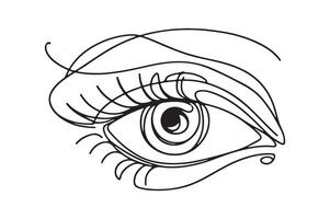 a drawing of an eye with a long line vector