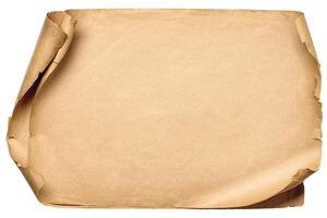 old paper texture background, isolated scroll faded from time. photo