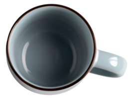 Top view of empty coffee cup. Mug isolated on background png
