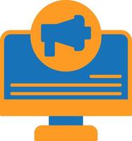 Online Pr Flat Two Color Icon vector