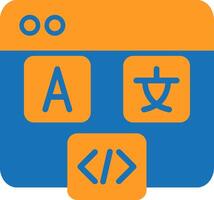 Hreflang Tag Flat Two Color Icon vector