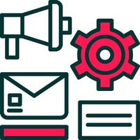 Marketing Automation Line Half Filled Icon vector