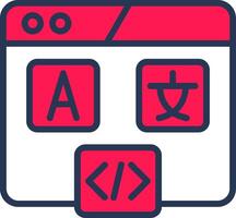 Hreflang Tag Line Half Filled Icon vector