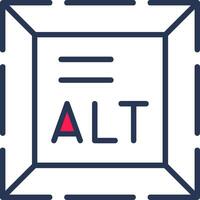 Alt Text Line Half Filled Icon vector