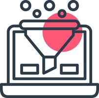 Conversion Line with small circle background Icon vector