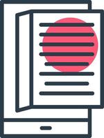 Ebook Line with small circle background Icon vector