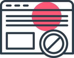 Ad Blocker Line with small circle background Icon vector