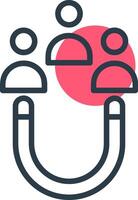 Customer Acquisition Line with small circle background Icon vector