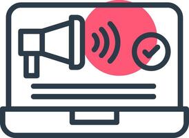 Advertising Submission Line with small circle background Icon vector