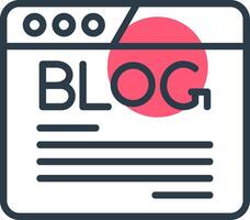 Blog Line with small circle background Icon vector