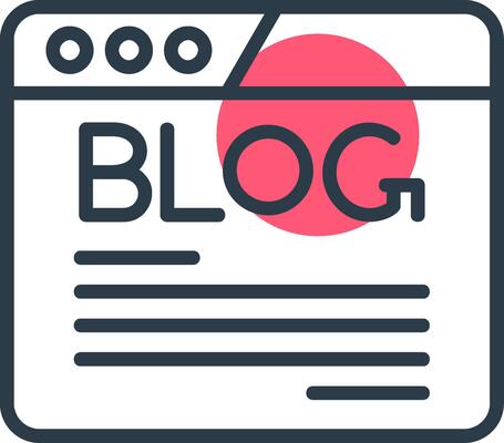 Blog Line with small circle background Icon