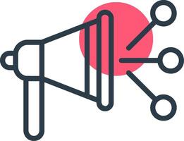 Content Marketer Line with small circle background Icon vector