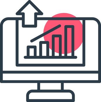 Growth Hacking Line with small circle background Icon vector