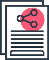 Content Sharing Line with small circle background Icon vector