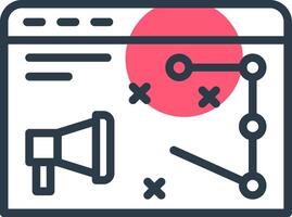 Digital Strategy Line with small circle background Icon vector