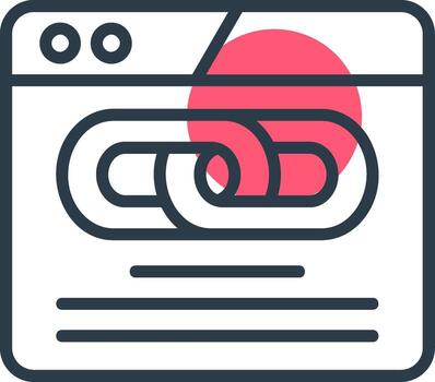 Hyperlink Line with small circle background Icon vector