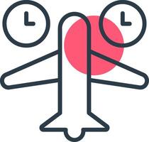 Jet Lag Line with small circle background Icon vector