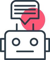 Chatbot Line with small circle background Icon vector