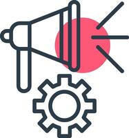 Campaign Optimization Line with small circle background Icon vector