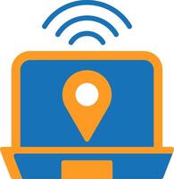 Digital Nomad Hub Flat Two Color Icon vector