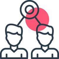 Lookalike Audiences Line with small circle background Icon vector