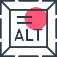 Alt Text Line with small circle background Icon vector