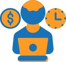 Freelancing Flat Two Color Icon vector