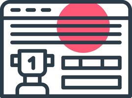 Online Contest Line with small circle background Icon vector