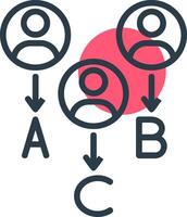 Customer Types Line with small circle background Icon vector