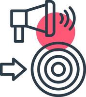 Call To Action Line with small circle background Icon vector