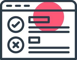 Online Survey Line with small circle background Icon vector