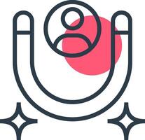 Lead Generation Line with small circle background Icon vector