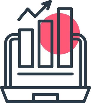 Growth Hacking Line with small circle background Icon vector