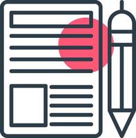 Blogger Line with small circle background Icon vector