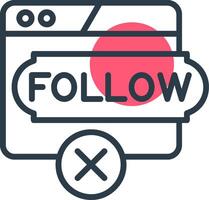 No Follow Line with small circle background Icon vector