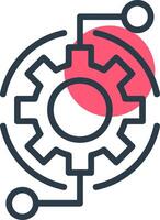 Business Automation Line with small circle background Icon vector